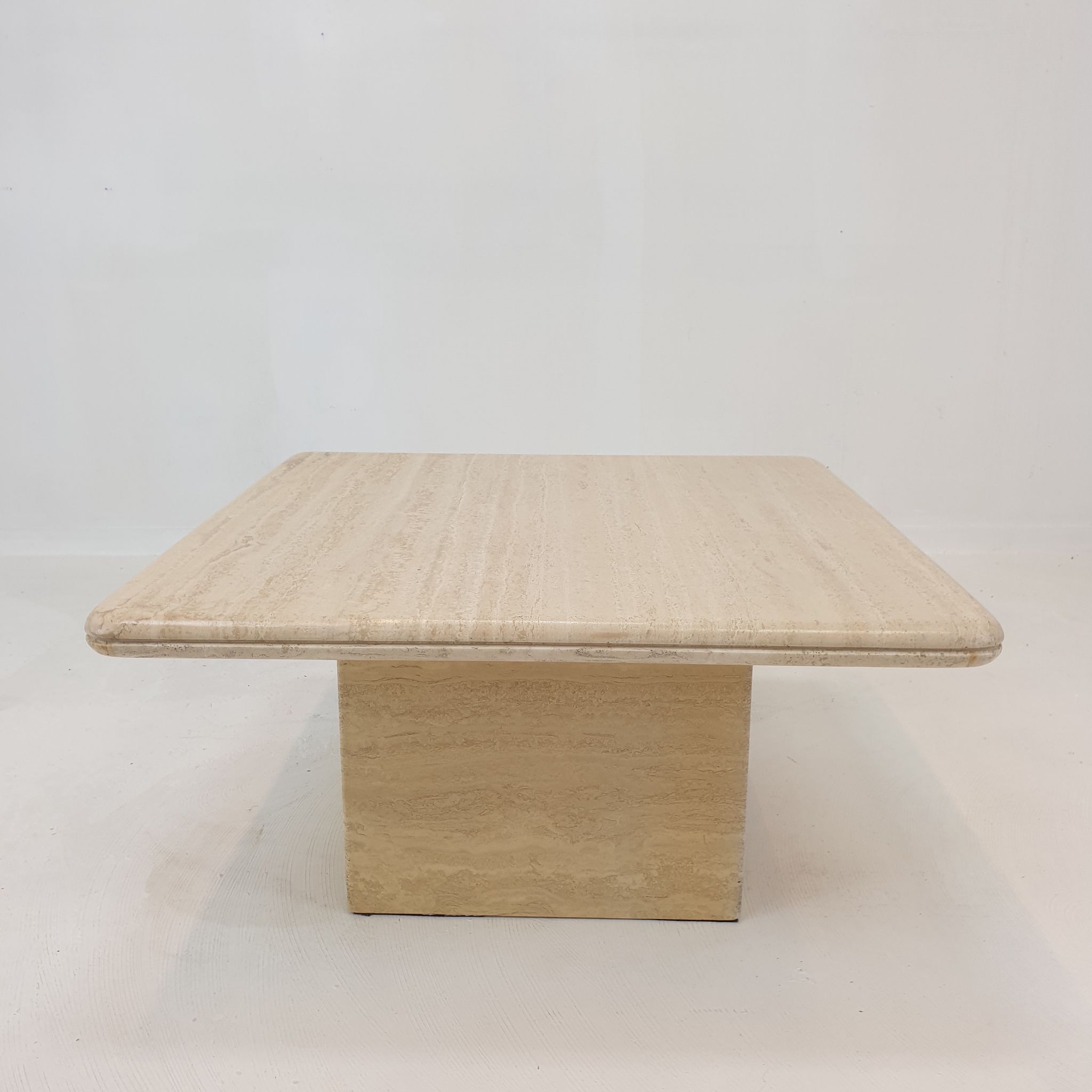 Italian travertine coffee table, 1980s