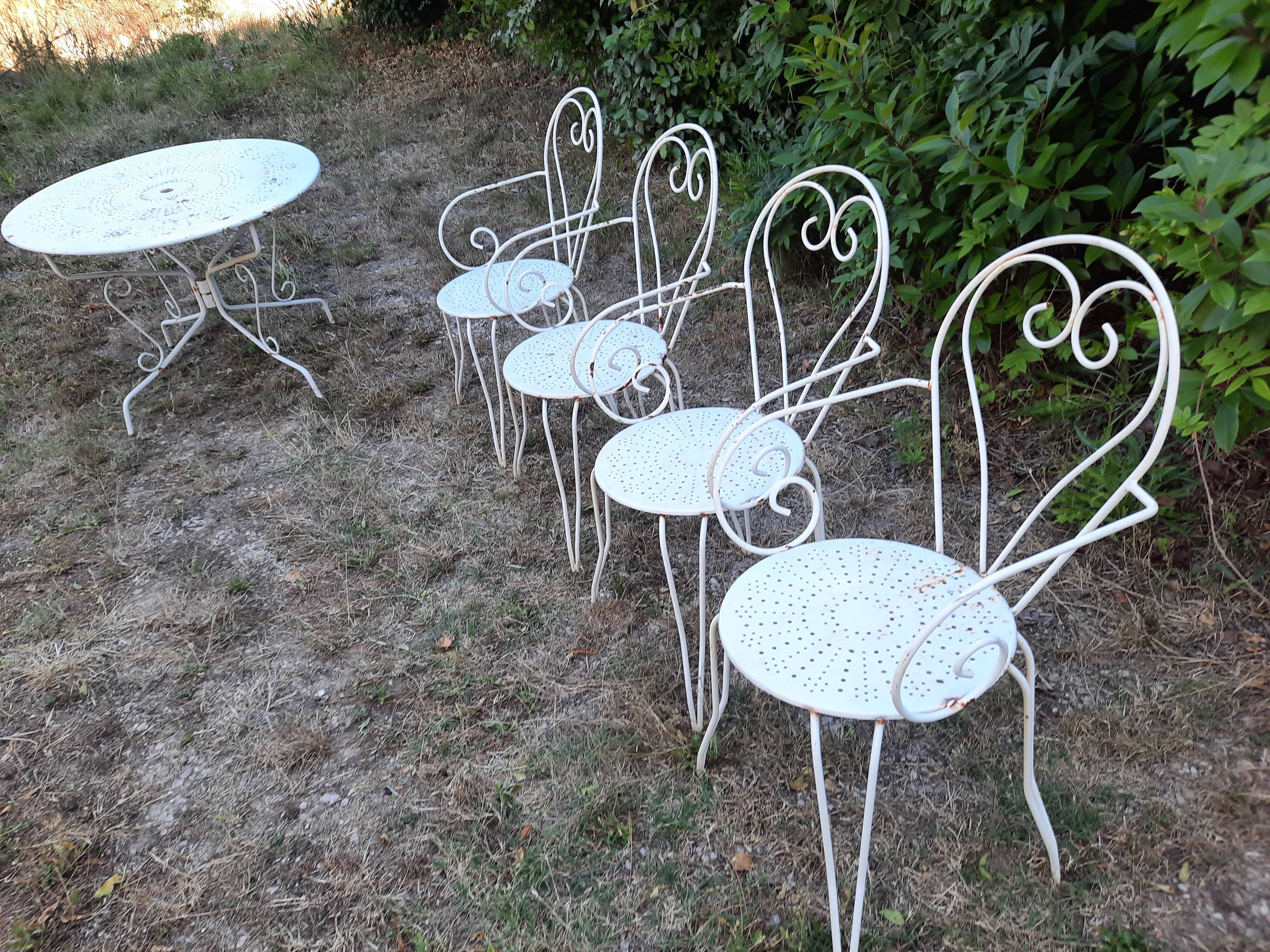 Antique wrought iron garden furniture