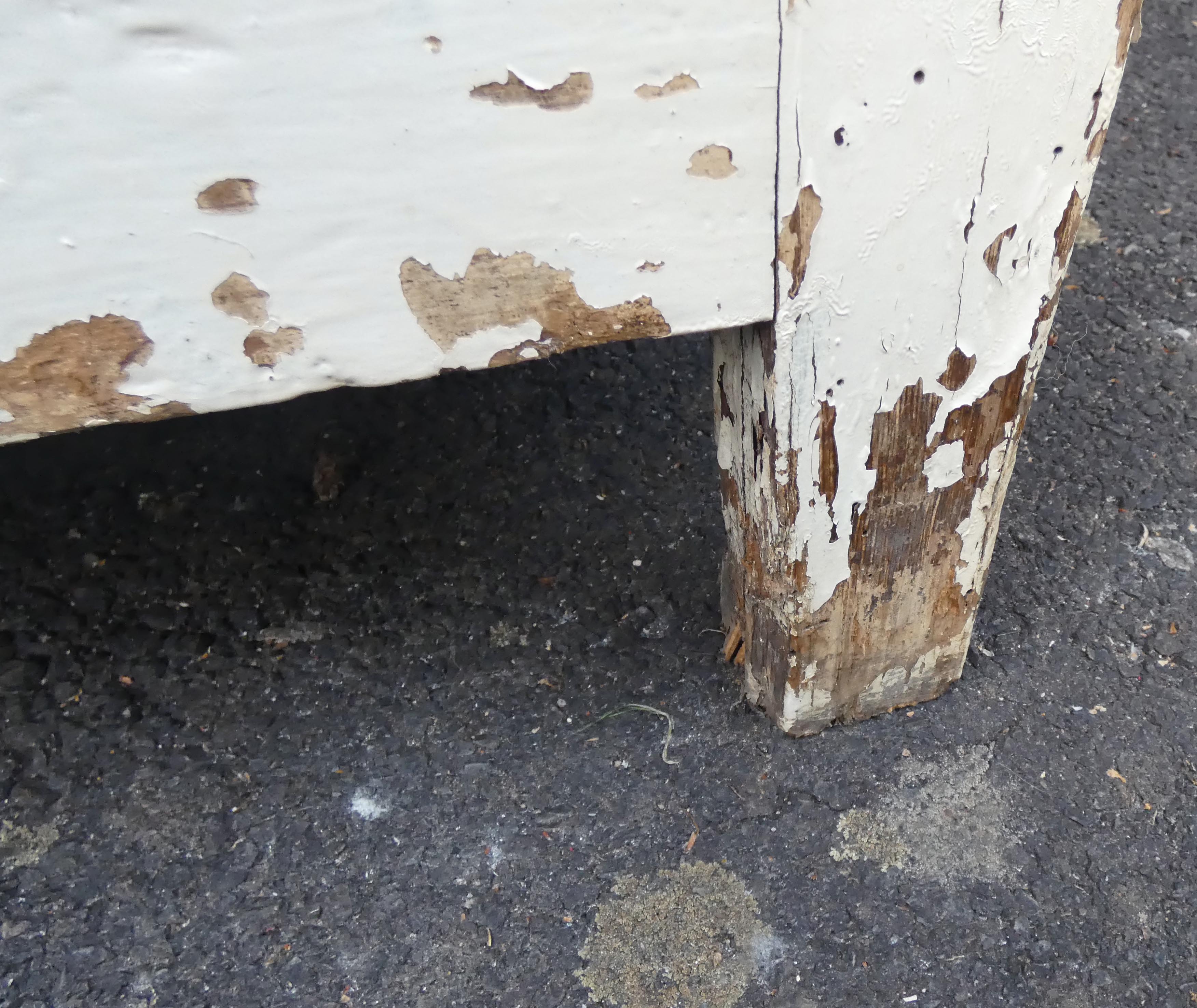 Old patinated wooden sideboard