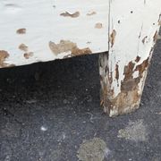 Old patinated wooden sideboard