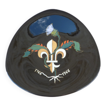 Assiette decorative Longwy commémoration ratachement de la Lorraine