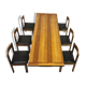 Table et chaises en noyer par Antonio Virgilio pour Bernini Italie années 1970