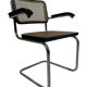 Cesca chair B64 with armrests by Marcel Breuer Design in black and chrome