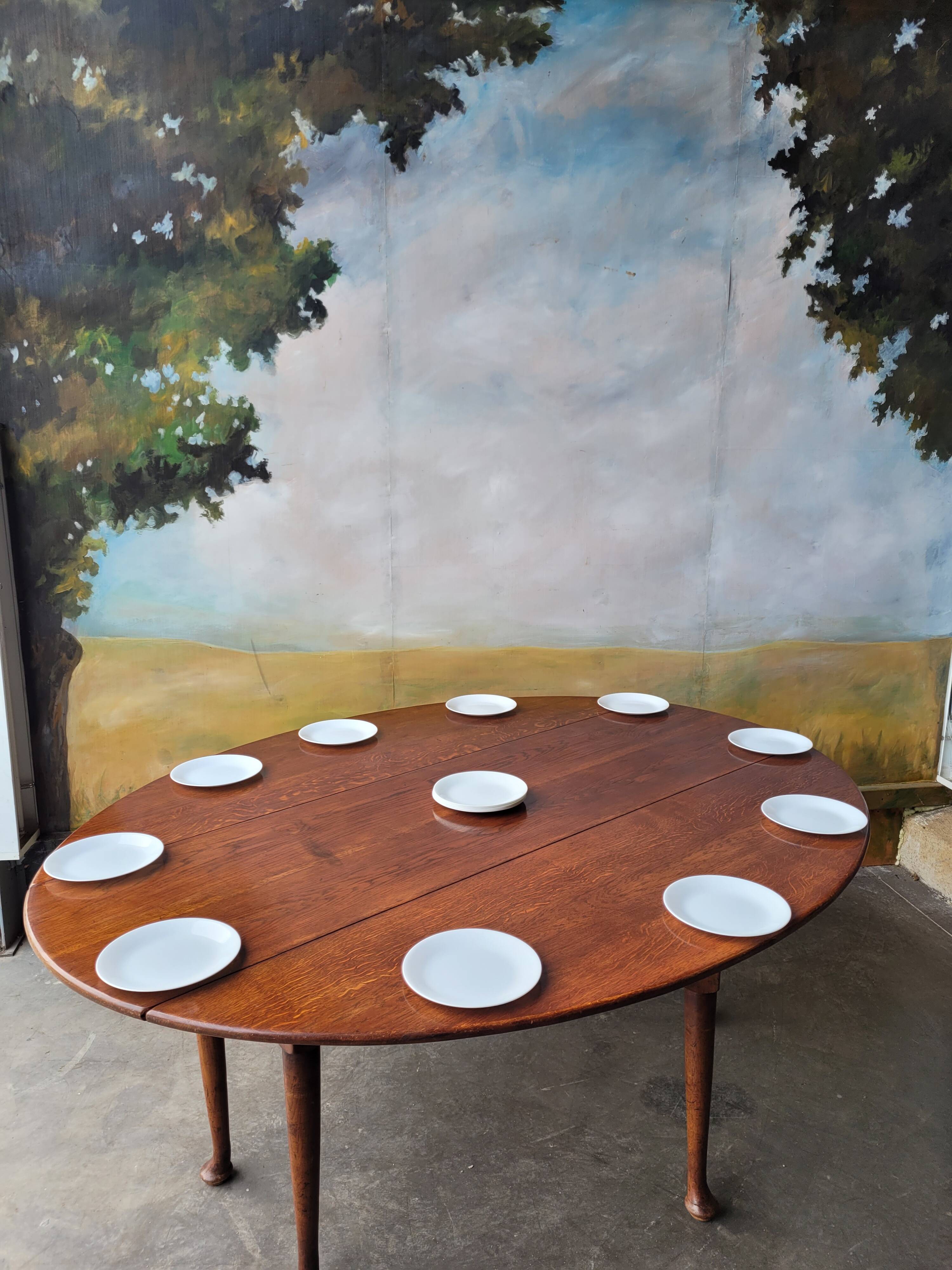 Amazing 19th century oval oak table