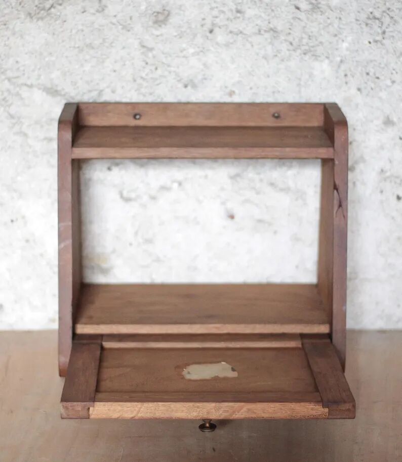 Étagère bois murale, meuble bois vintage, décoration intérieure