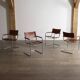 MG5 dining chairs in cognac leather and chrome by Mart Stam & Marcel Breuer, 1960s