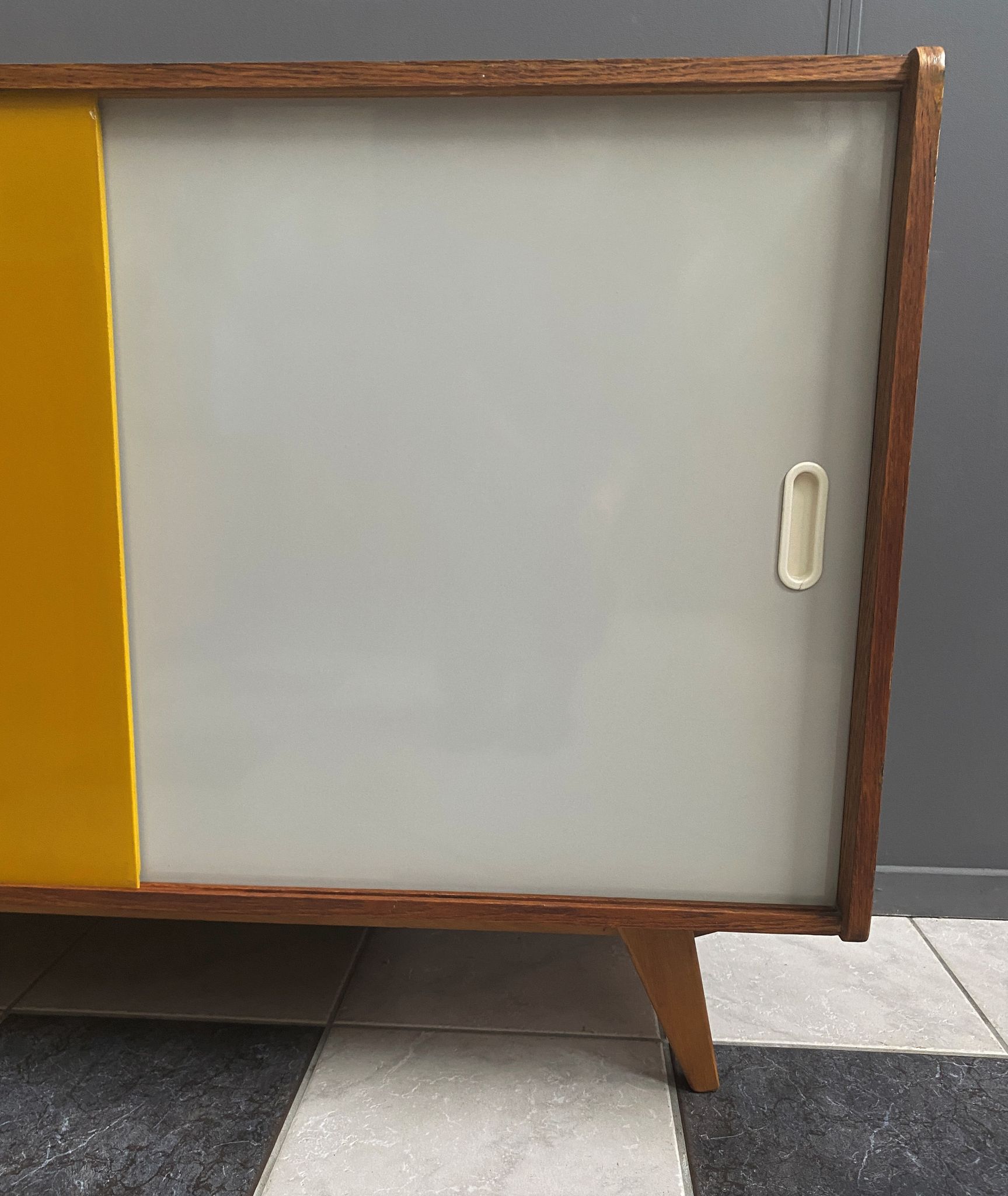 Jiri Jiroutek Yellow and White sideboard 1960s for Interier Praha