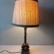 Large antique Empire style lamp in brown marble and bronze – heads of