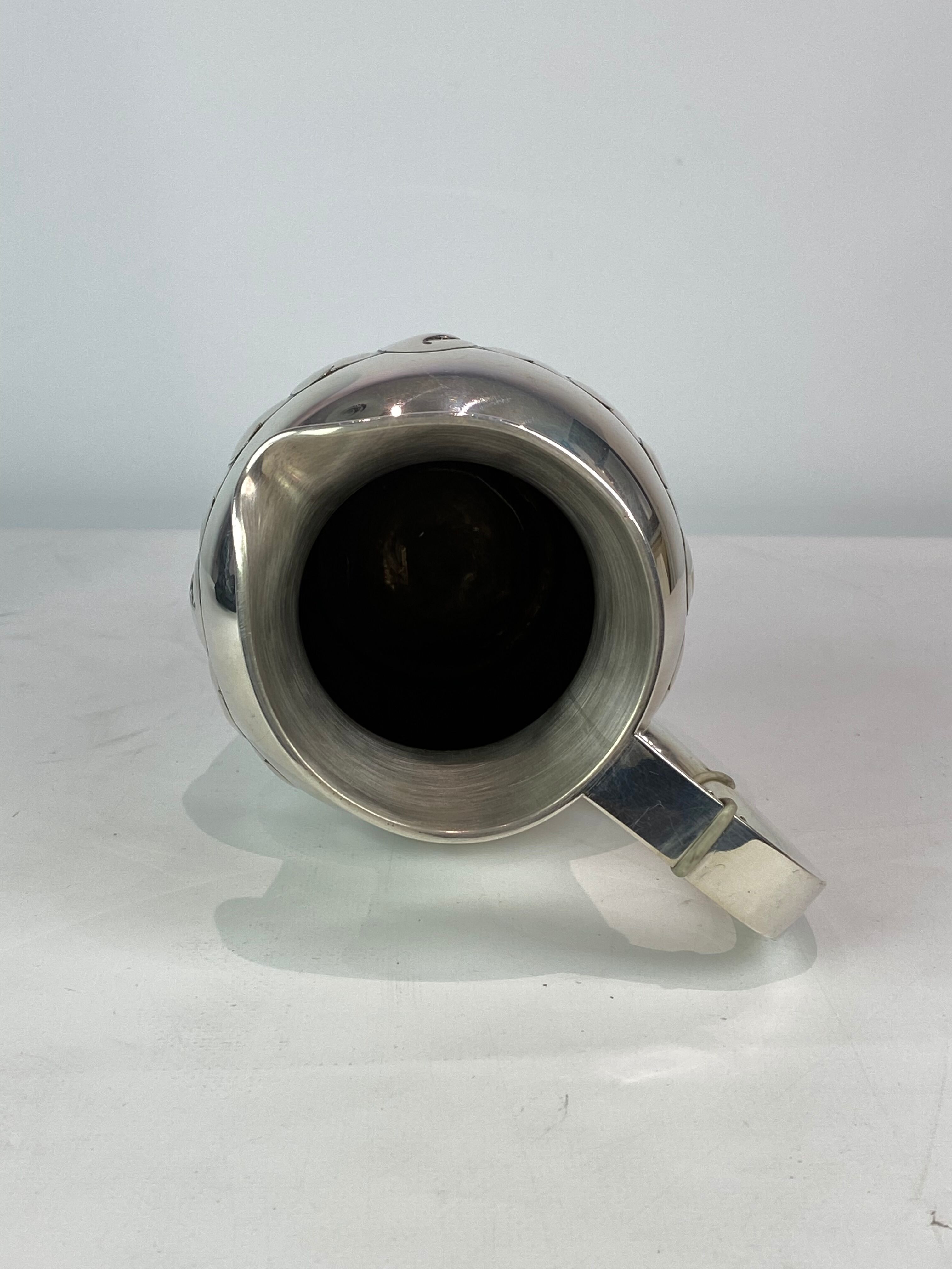 Water jug in the style of Art Nouveau of hallmarked silver stamped Augusta H., 1930s