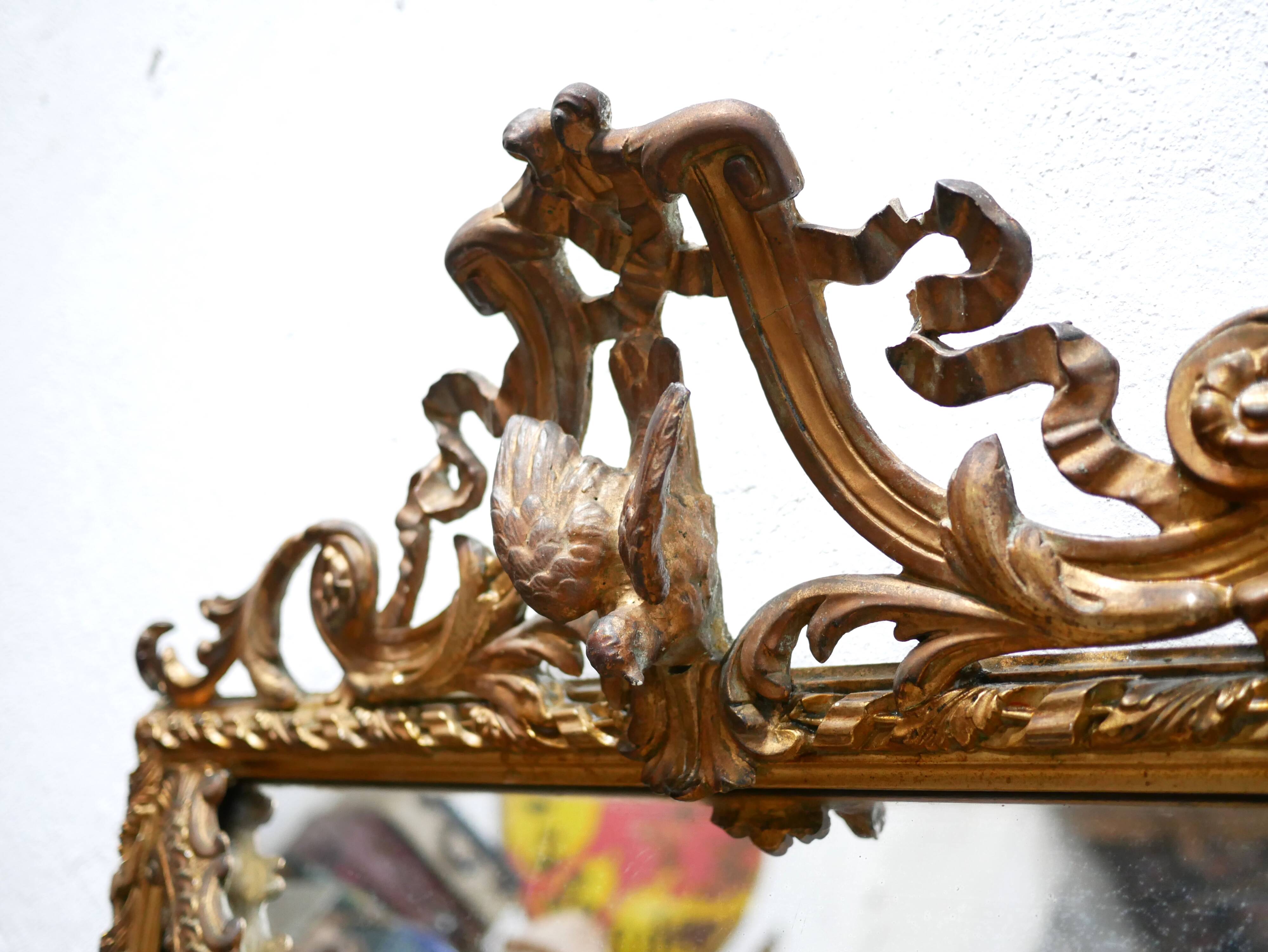 Old Napoleon III louis XV style mirror with parecloses 162cm x 90cm