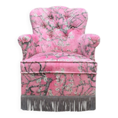 Fauteuil crapaud vintage rose
