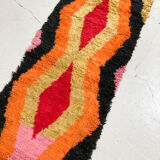 Moroccan Berber carpet Boujaad corridor with colored diamonds 292x82cm
