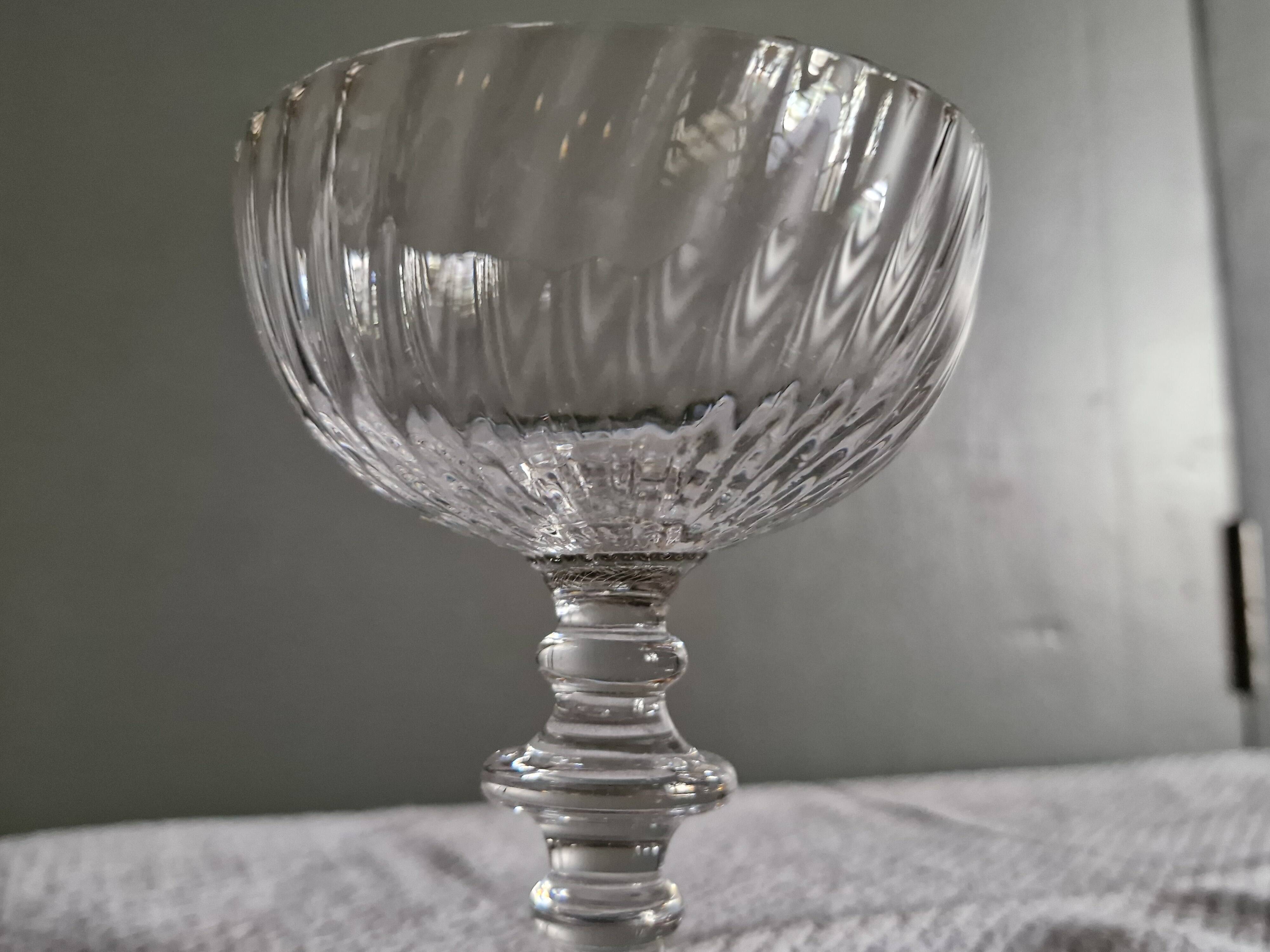 11 crystal champagne coupes - late 19th century