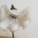 1960s brass and glass table lamp vintage