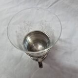 Engraved glass and glass holder early 20th century