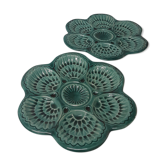 Duo of oyster plates Signed Marcel Guillot France