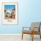 Paris - Une Rue de Montmartre, Travel Poster, 85 x 118 cm