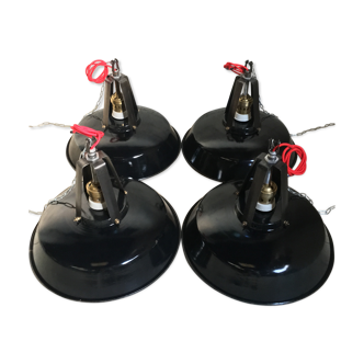 4 industrial enamel lamps series