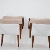 1960s pair of restored danish armchairs in boucle