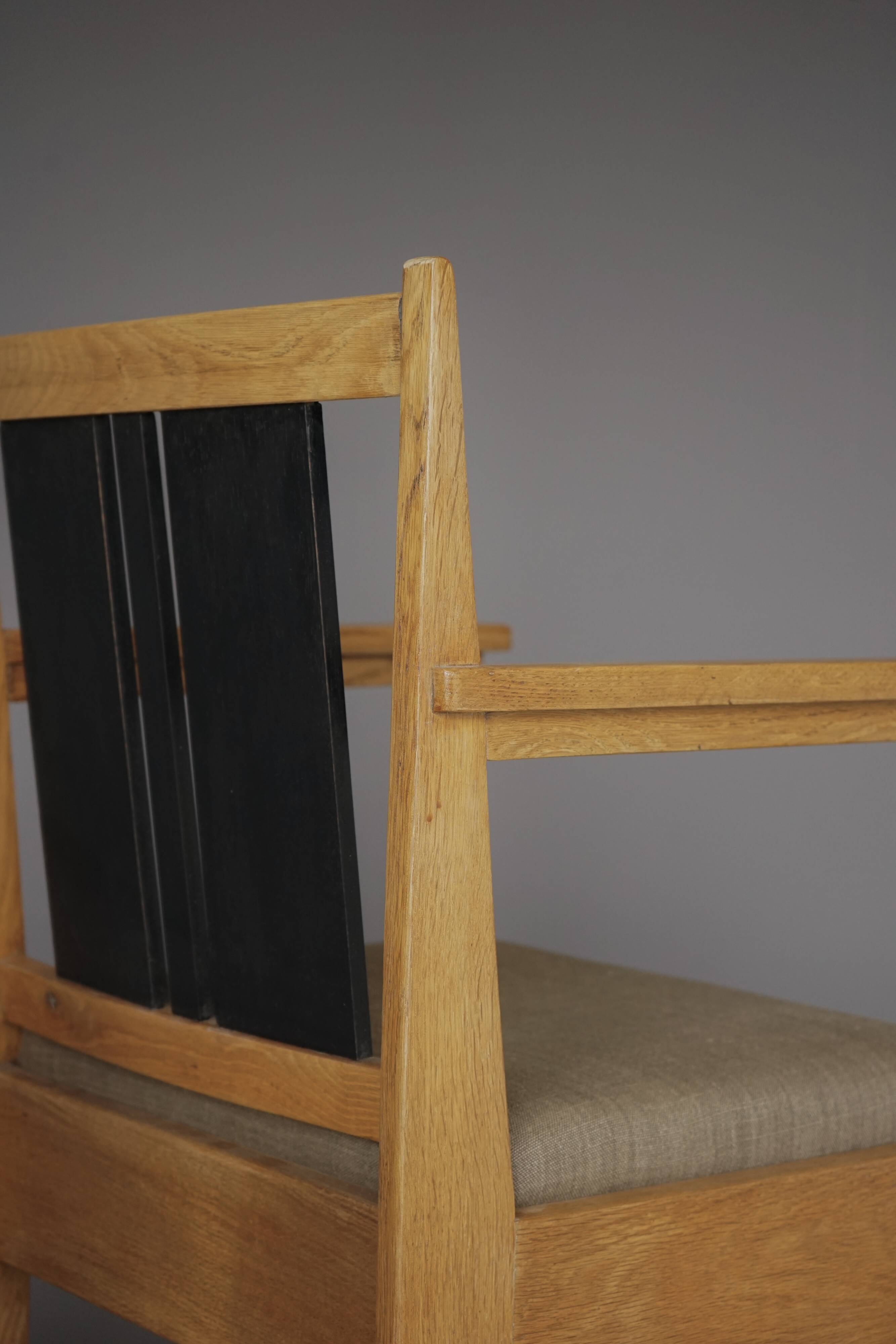 Art Deco Oak Armchairs by Henk Wouda, 1920s, Set of 2