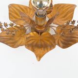 Unusual Italian Florentine gilt 'Wisteria' wall lamp by Masca