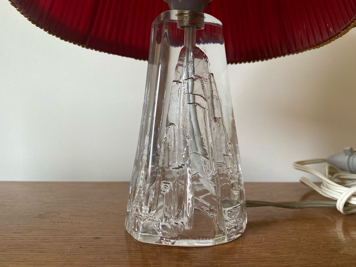 DAUM Lamp Model Iceberg Crystal + Vintage Shade Made In France