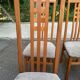 6 Scandinavian dining chairs in solid wood and grey fabric Denmark