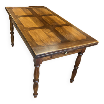 Table porte feuille en noyer, pieds Jacob