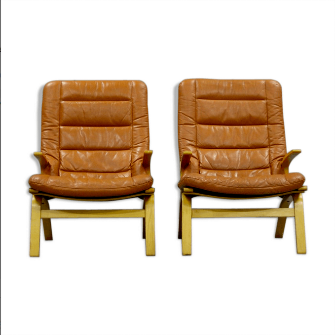 Pair of armchairs leather 1970