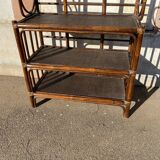 Shelf on volute wicker legs