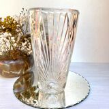 Vintage chiseled glass vase