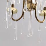 Murano Glass Teardrop Chandelier in the Style of Venini, Italy
