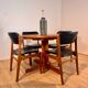 Table à manger ronde extensible en teck, années 1960