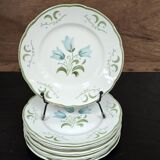 9 assiettes à desserts floral vintage peintes main Badonvillers