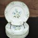 9 vintage floral dessert plates hand-painted Badonvillers