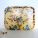 Fiber service tray, bird decorations, vintage