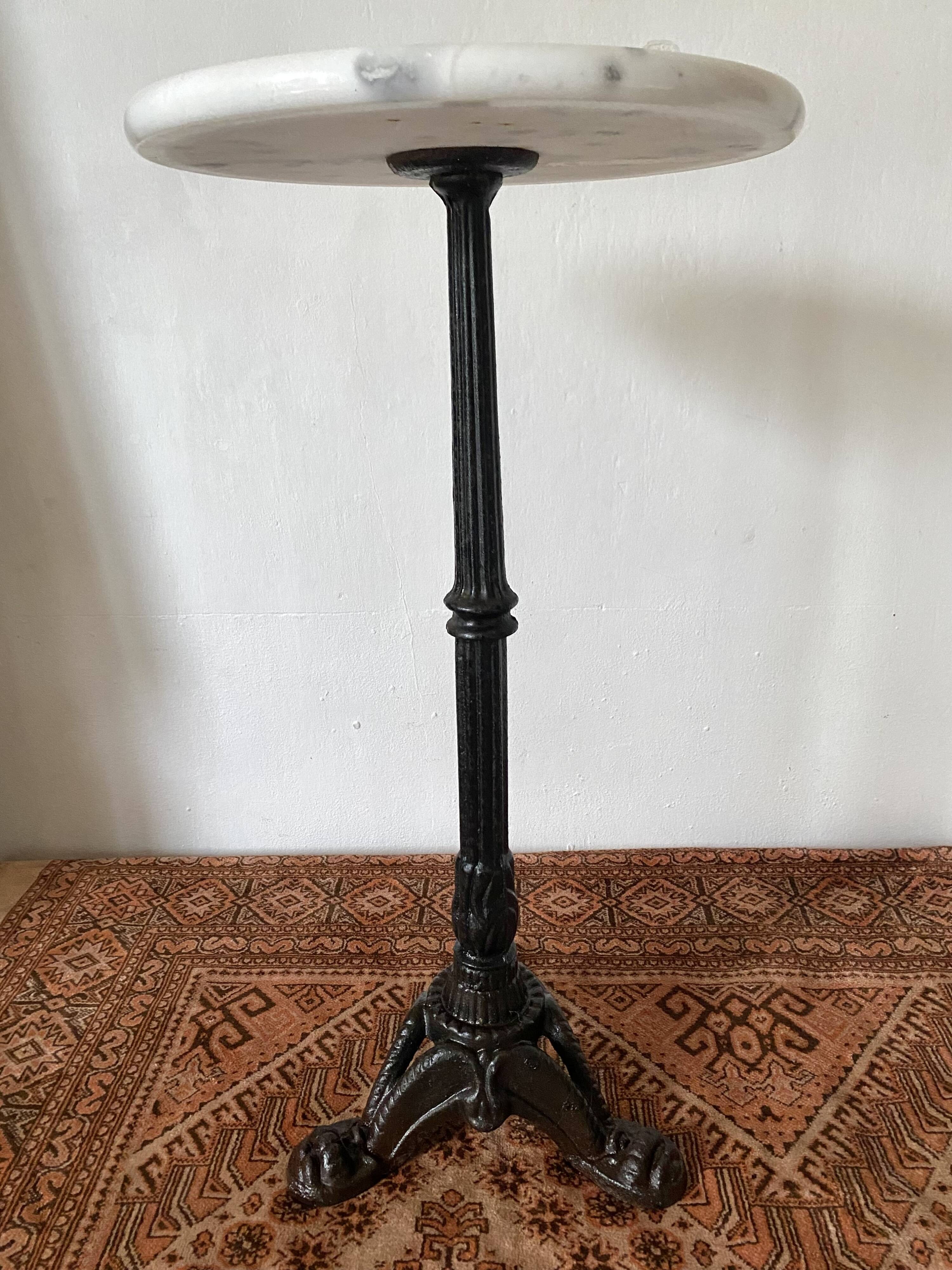 Marble bistro pedestal table, plant holder