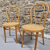 Set of thonet style cane chairs