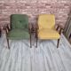Fauteuil de milieu de siècle restauré type 366 par j. chierowski - jaune années 1960