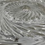 Round glass ceiling light with relief