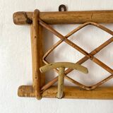 Porte manteau en rotin et métal