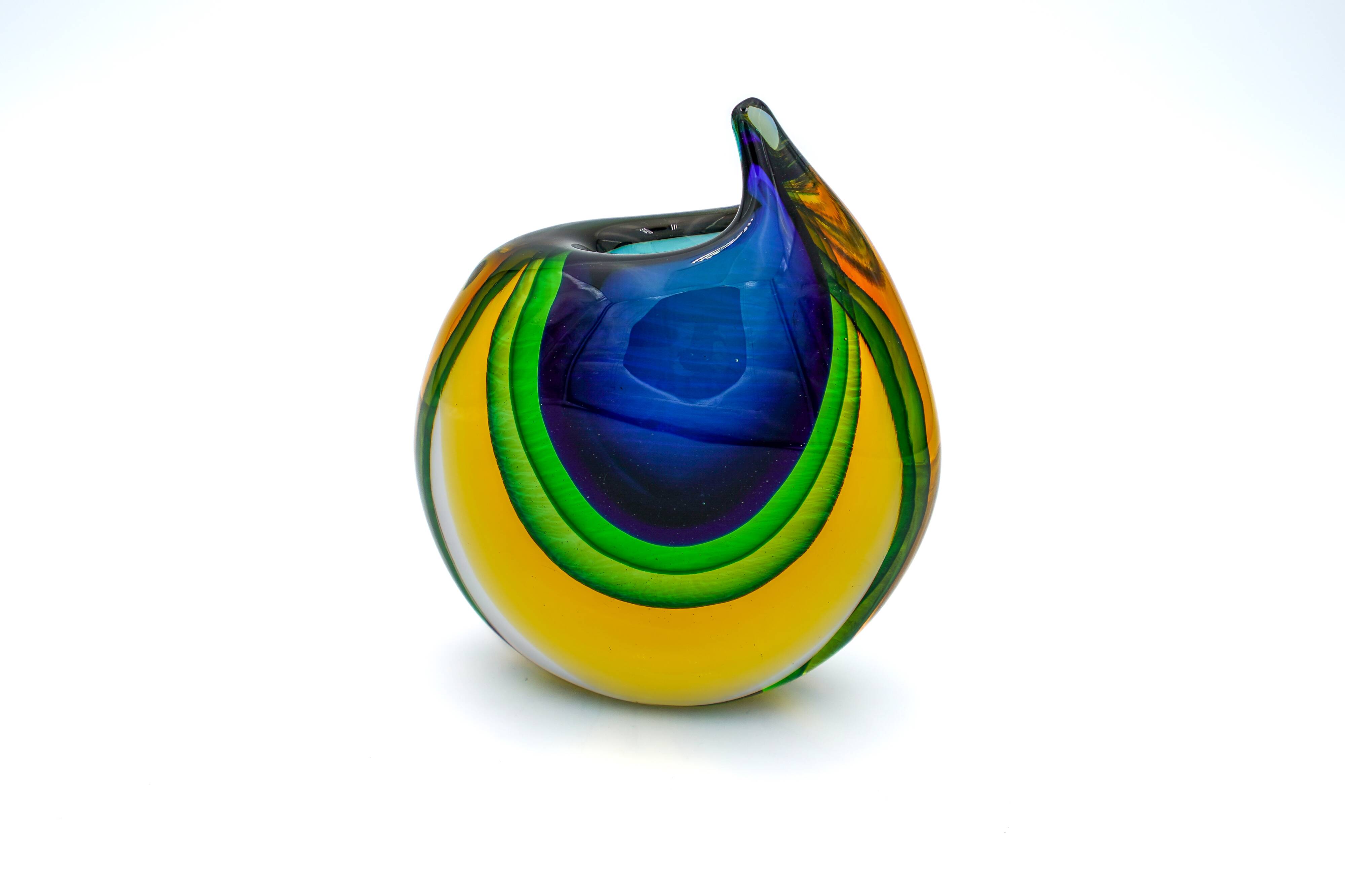 Masterpiece Murano – Vase "Sommerso" par Luigi Onesto – Signé & Étiqueté