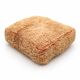 Vintage Berber pouf in natural wool – salmon and beige