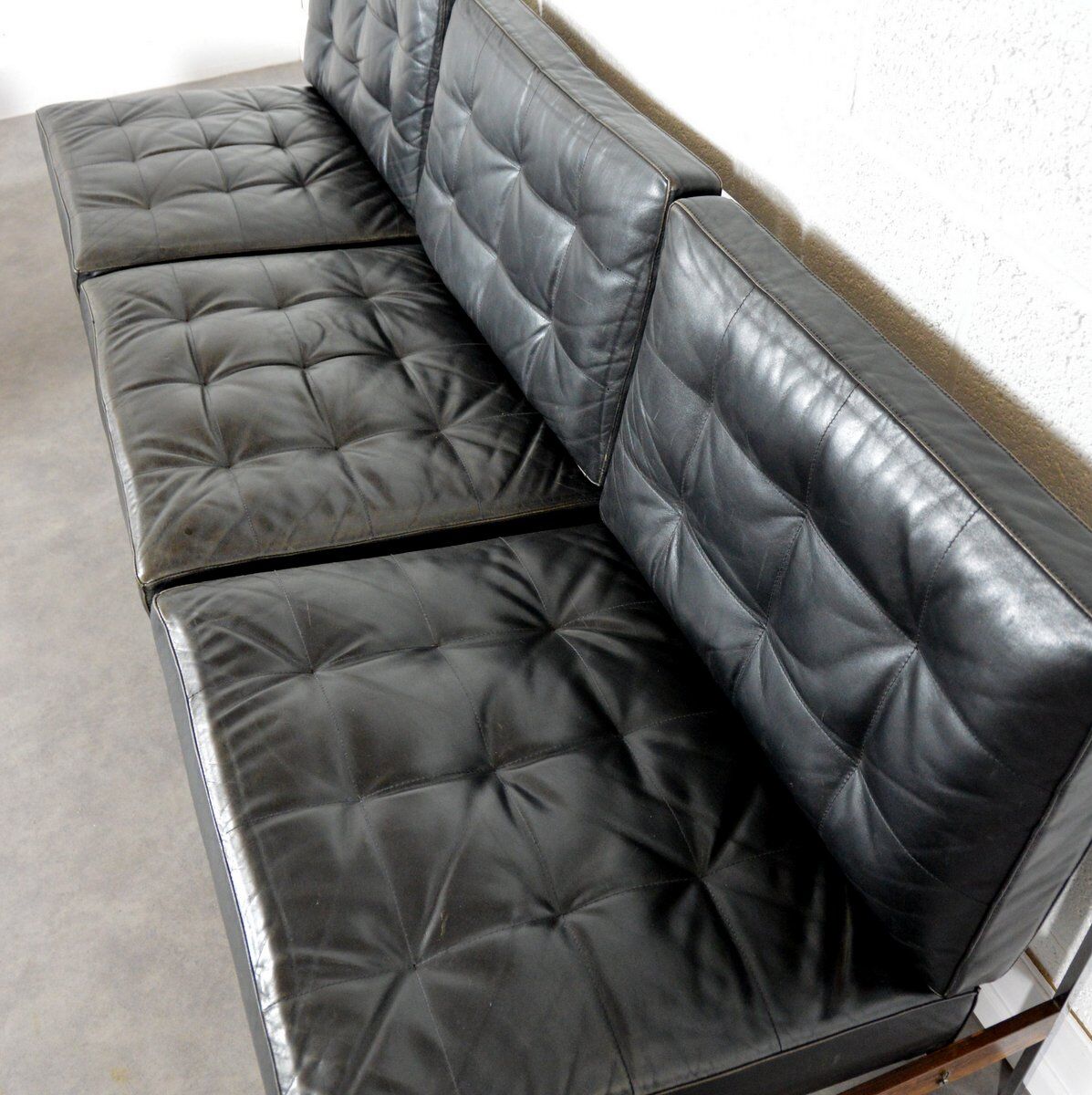 Suite of 4 low chairs or sofa 1950 vintage