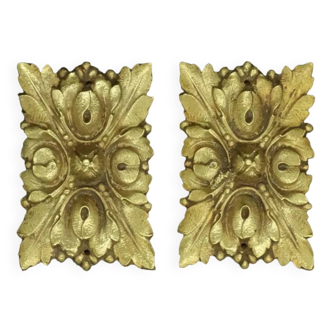 Paire d'ornements style louis xvi du xixe - bronze doré