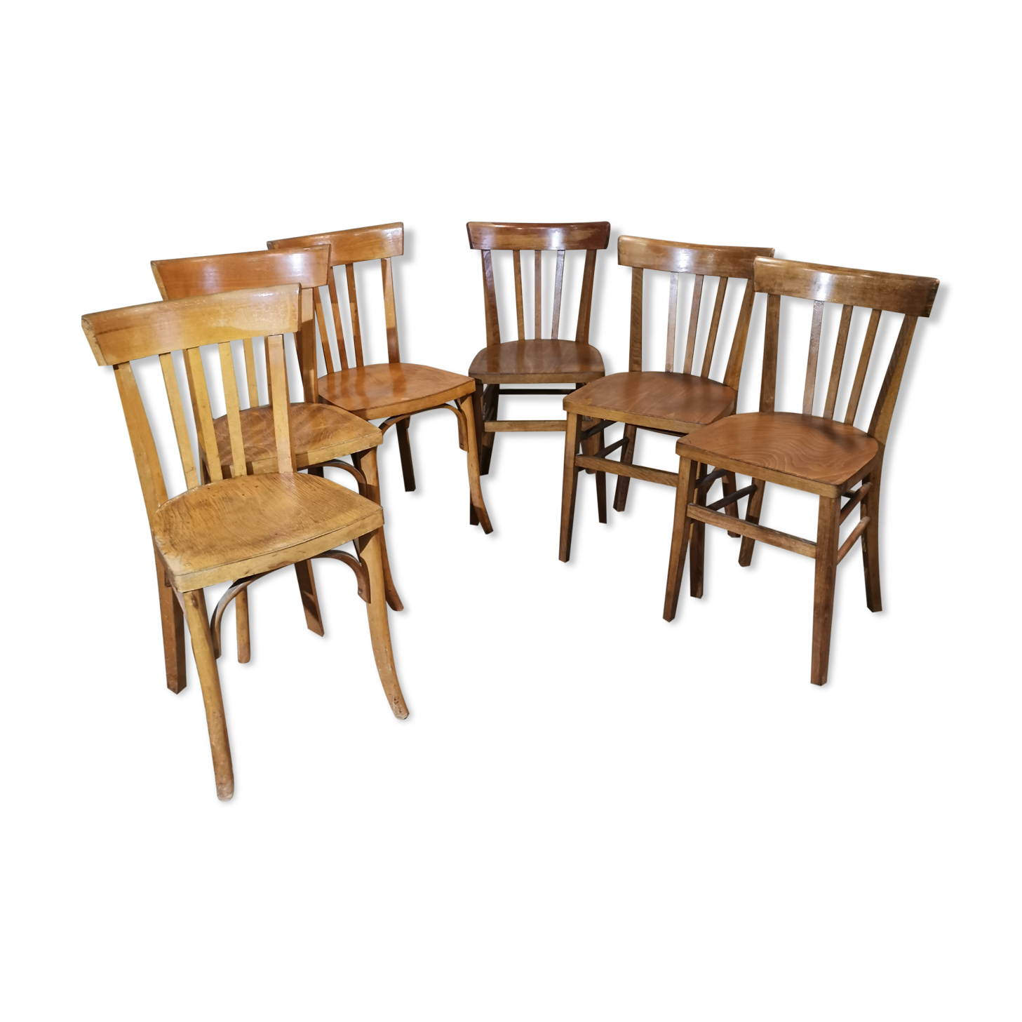 Bistro chair year 50 60 lot of six mismatched chairs