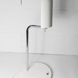 Table lamp in metal and gray porcelain from 1960, original articulated and restored
