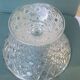 Flared fruit bowl with a pedestal, all made of pressed moulded glass, mid-20th century.