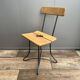 Small industrial chair, wood & metal