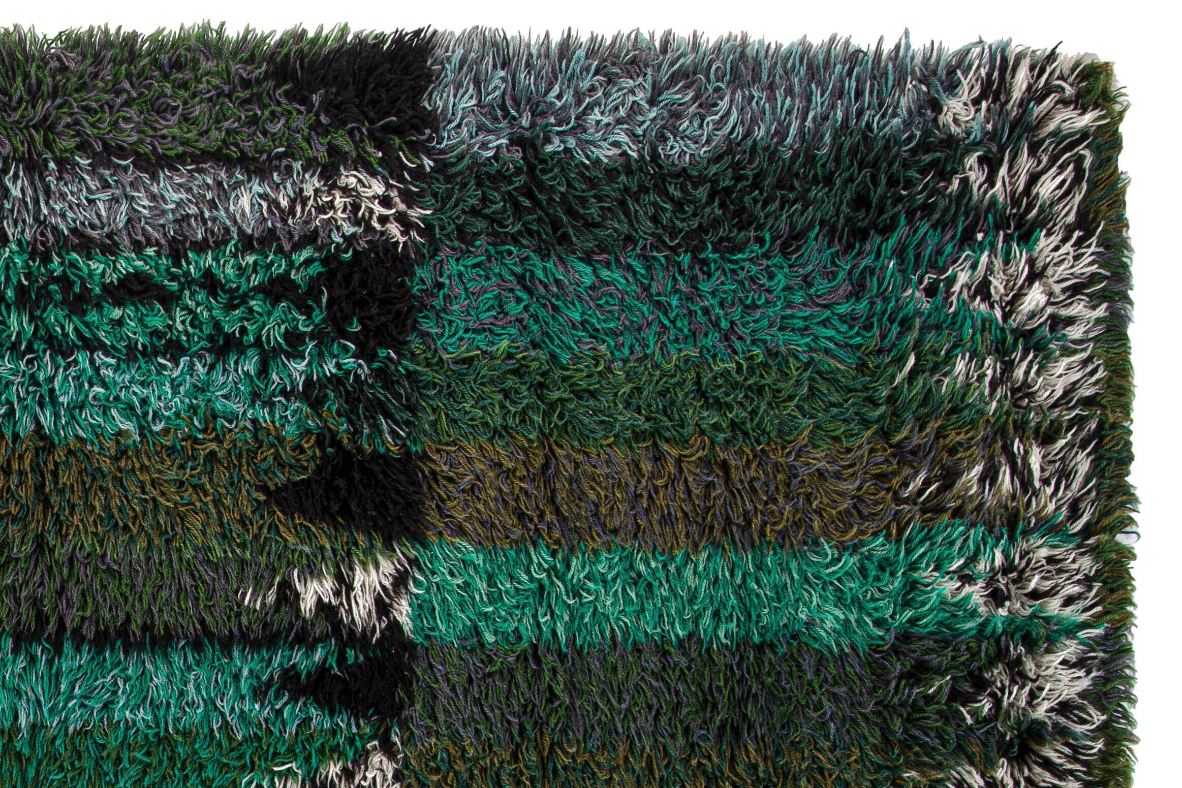 Scandinavian mid-century moden rug (rya) by Marianne Richter. 192cm x 137cm.